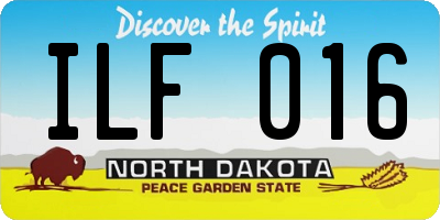 ND license plate ILF016