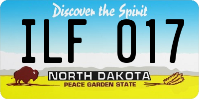 ND license plate ILF017