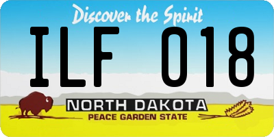 ND license plate ILF018