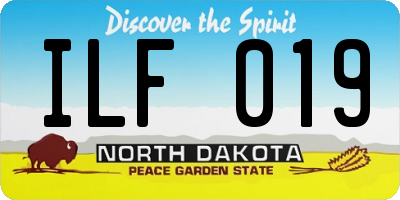 ND license plate ILF019