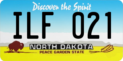 ND license plate ILF021