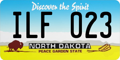 ND license plate ILF023