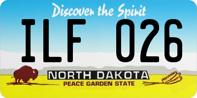 ND license plate ILF026