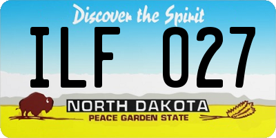 ND license plate ILF027