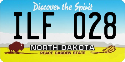 ND license plate ILF028