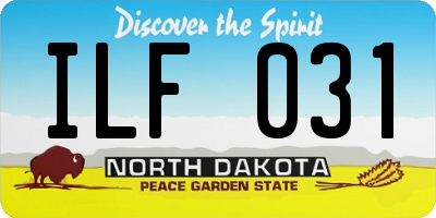 ND license plate ILF031