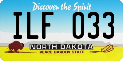 ND license plate ILF033