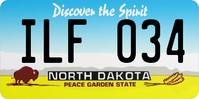ND license plate ILF034
