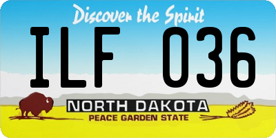 ND license plate ILF036