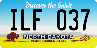 ND license plate ILF037