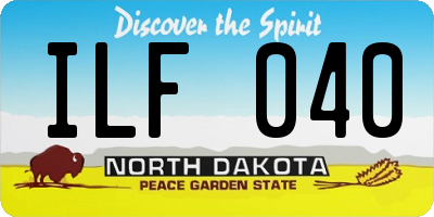 ND license plate ILF040