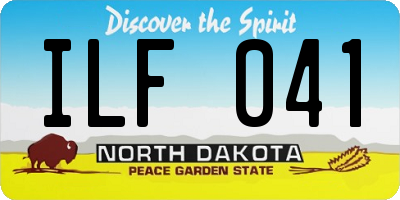 ND license plate ILF041