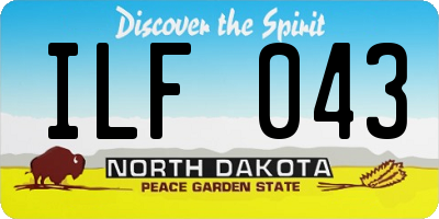 ND license plate ILF043