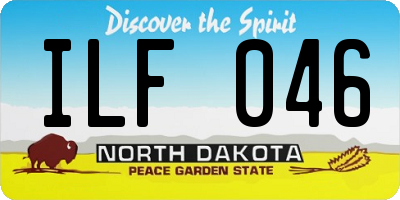 ND license plate ILF046