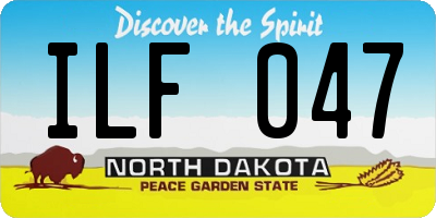 ND license plate ILF047