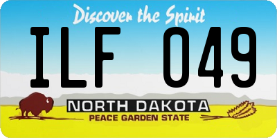 ND license plate ILF049
