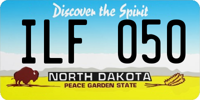 ND license plate ILF050