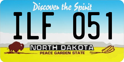 ND license plate ILF051