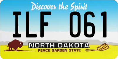 ND license plate ILF061