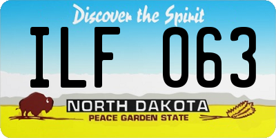 ND license plate ILF063