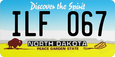 ND license plate ILF067