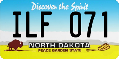 ND license plate ILF071