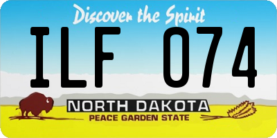 ND license plate ILF074