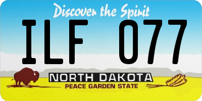 ND license plate ILF077