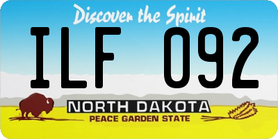 ND license plate ILF092