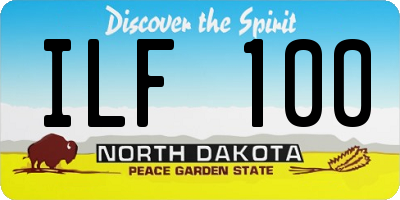 ND license plate ILF100