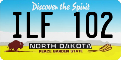 ND license plate ILF102