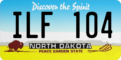 ND license plate ILF104
