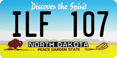 ND license plate ILF107