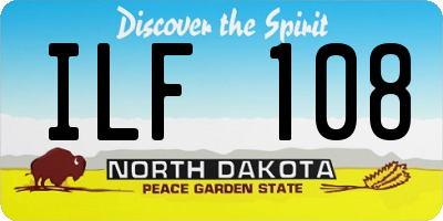 ND license plate ILF108