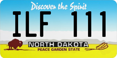 ND license plate ILF111