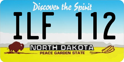 ND license plate ILF112