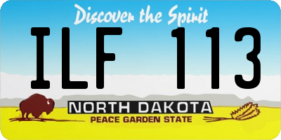 ND license plate ILF113