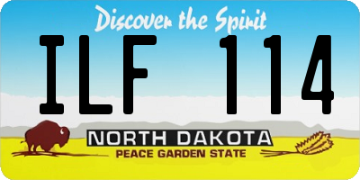 ND license plate ILF114