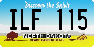 ND license plate ILF115