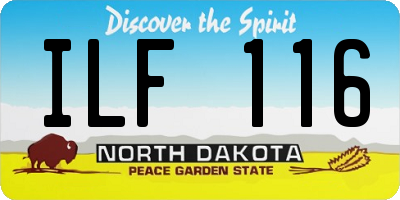 ND license plate ILF116