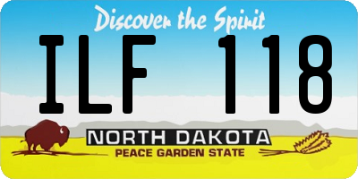 ND license plate ILF118