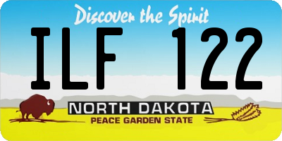 ND license plate ILF122