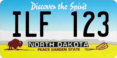 ND license plate ILF123