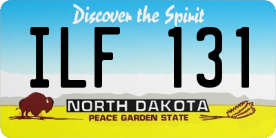 ND license plate ILF131