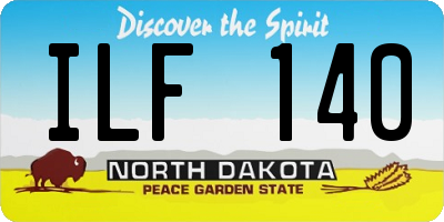 ND license plate ILF140