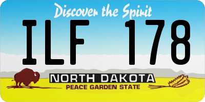 ND license plate ILF178