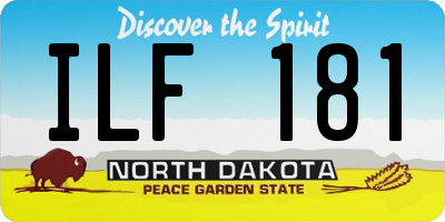 ND license plate ILF181