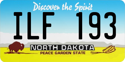 ND license plate ILF193