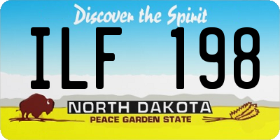 ND license plate ILF198