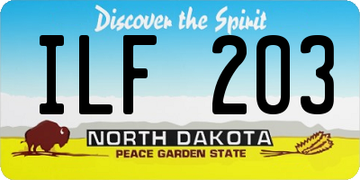 ND license plate ILF203
